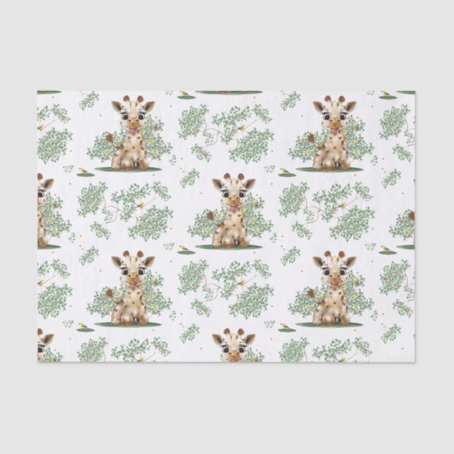 Papel De Seda Giraffe Bird Chá de fraldas (Frente )