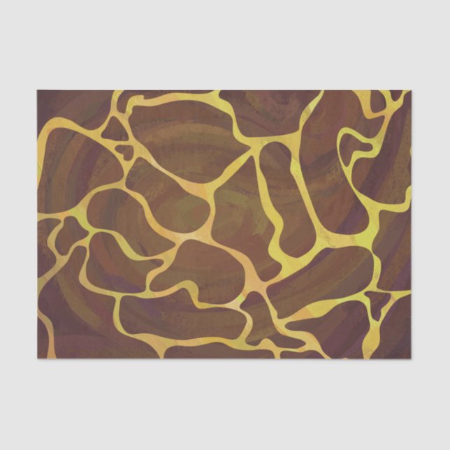 Papel De Seda Giraffe Brown e Impressão Amarelo (Frente )