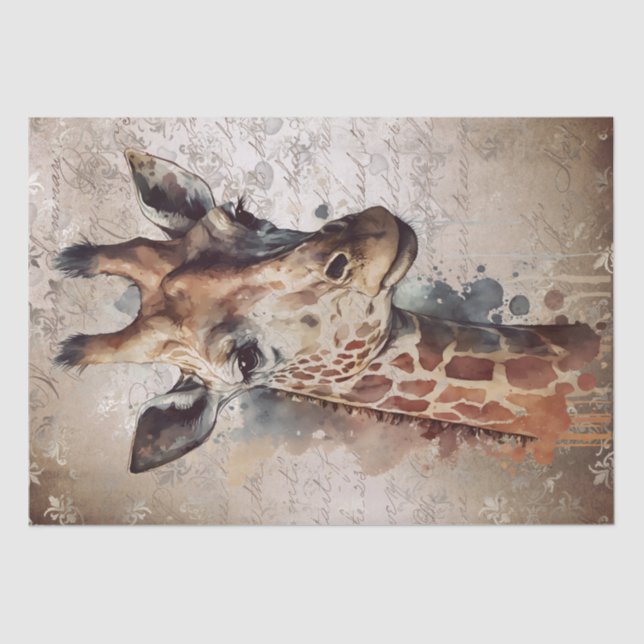Papel De Seda Giraffe Watercolor (Frente )