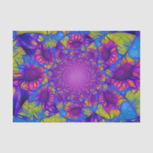 Papel De Seda Girasóis Roxo Azul Amarelo Decoupage Abstrato