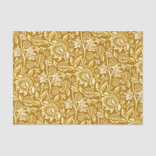 Papel De Seda Girassóis de William Morris, amarelo da (Frente )