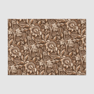 Papel De Seda Girassóis de William Morris, castanho chocolate &