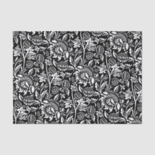 Papel De Seda Girassóis de William Morris, preto e branco