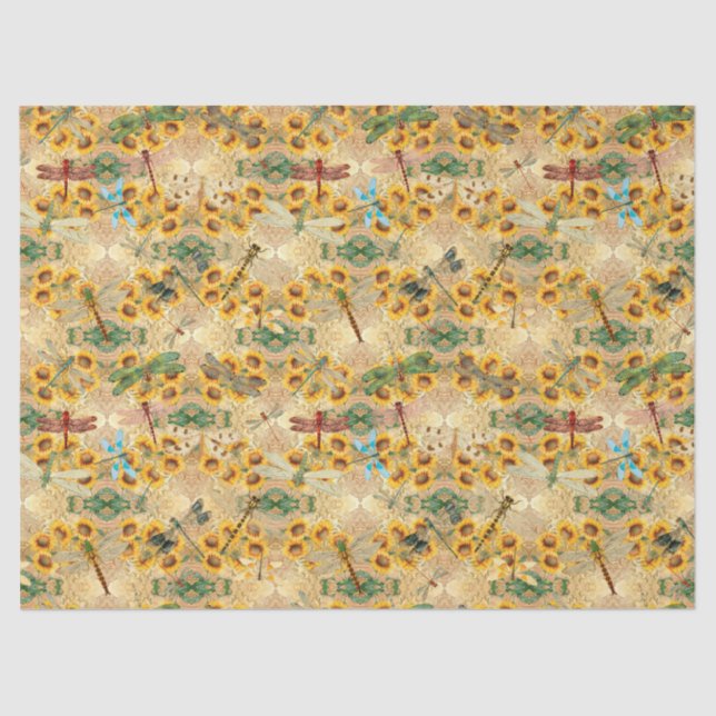 Papel De Seda Girassóis e Dragões Série Design 1 (Frente )