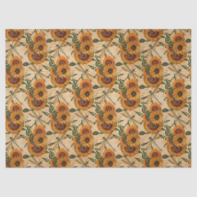 Papel De Seda Girassóis e Dragões Série Design 3 (Frente )