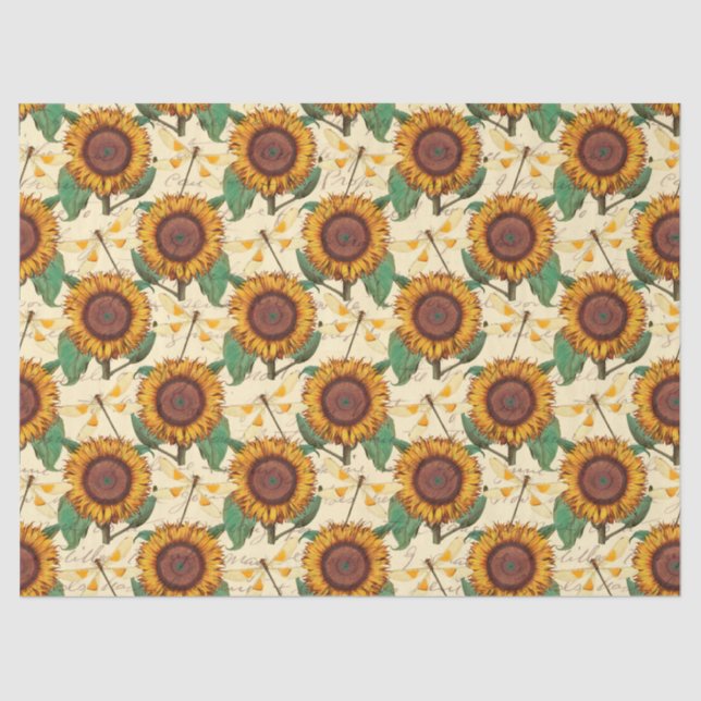 Papel De Seda Girassóis e Dragões Série Design 5 (Frente )