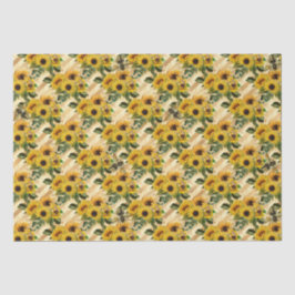 Papel De Seda Girassóis e Fitas de Mel