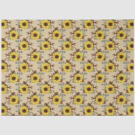 Papel De Seda Girassóis e folhas de algodão russo