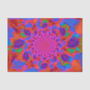 Papel De Seda Girassóis Rosa Roxo Laranja Arte Floral