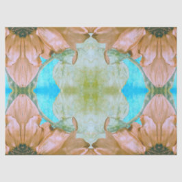 Papel De Seda Girassóis Sepia Teal Vintage Antiquado