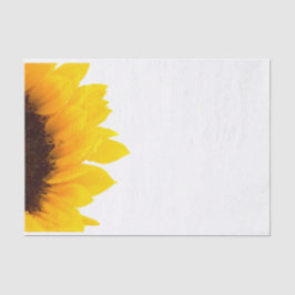 Papel De Seda Girassol Amarelo e Marrom sobre Branco