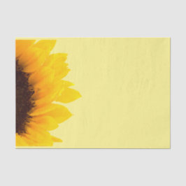 Papel De Seda Girassol Amarelo e Marrom sobre Fundo Amarelo Clar