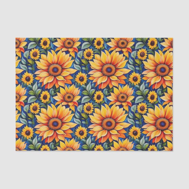 Papel De Seda Girassol Amarelo Moderno (Frente )