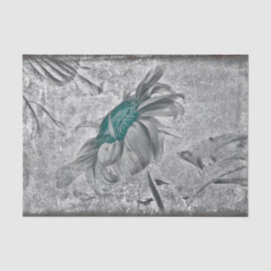 Papel De Seda Girassol Cinza Azul Vintage Textura Antiga
