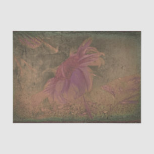 Papel De Seda Girassol Roxo Verde Arte Desenho Antigo Vintage