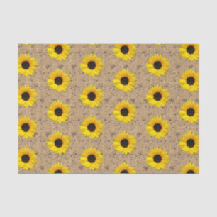Papel De Seda Girassol simulado do amarelo do laço de