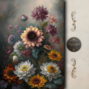 Papel De Seda Girassol Sonhador Lótus Floral Decoupage