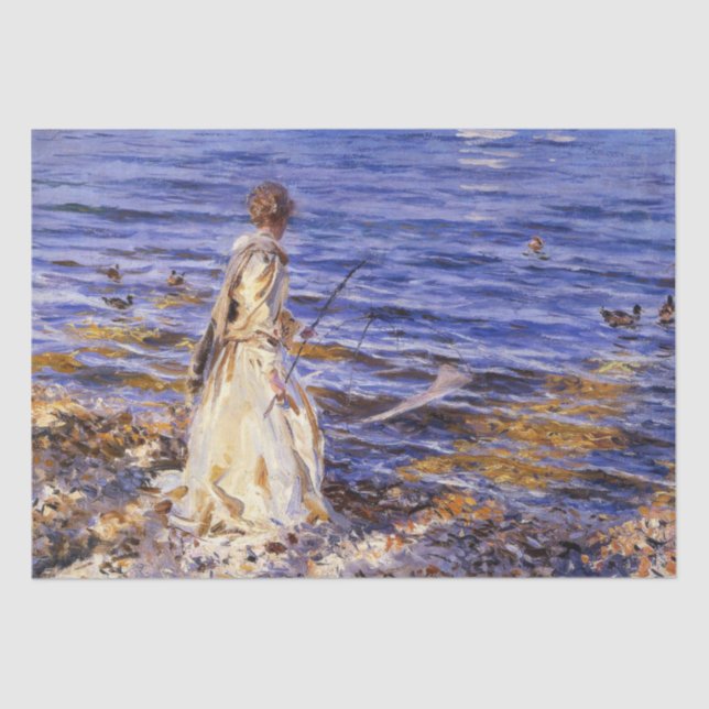 Papel De Seda Girl Fisheries (por John Singer Sargent) (Frente )