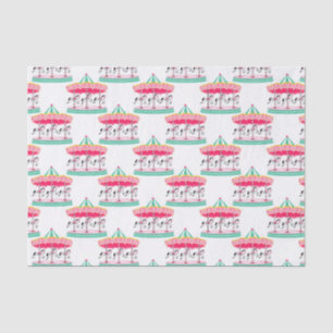 Papel De Seda Girls Circus Carousel Folha de tecidos