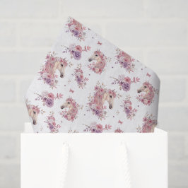 Papel De Seda Girls Pretty Ponies Pastel Floral Horse