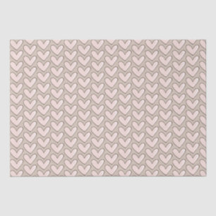 Papel De Seda Girly Cream Pink Hearts Love