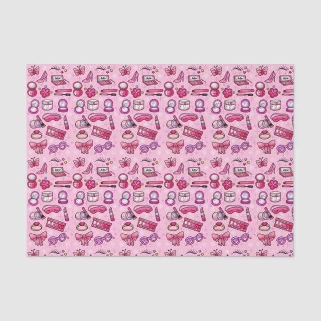 Papel De Seda Girly Makeup - Rosa (Frente )