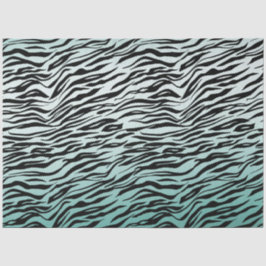 Papel De Seda Girly Mint Ombre Black Zebra Print