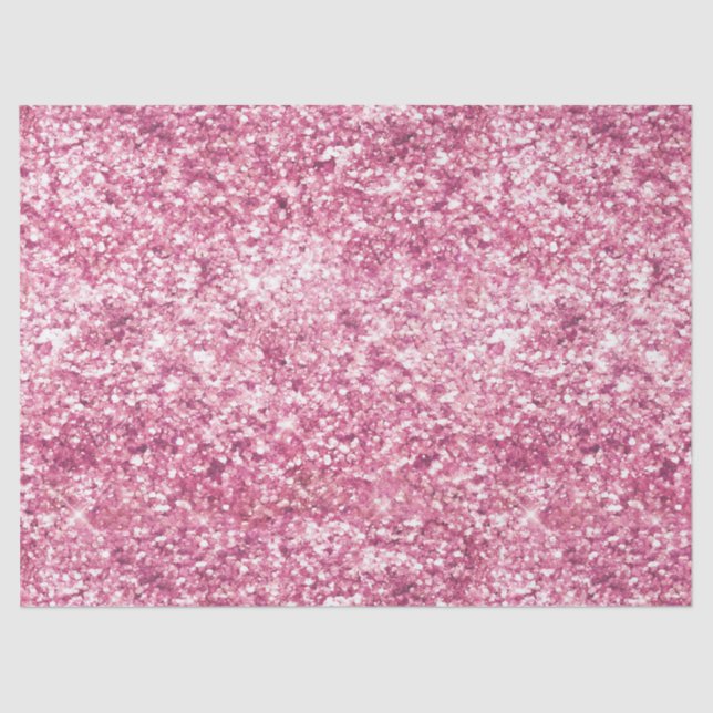 Papel De Seda Girly Pink Glitter Confetti (Frente )