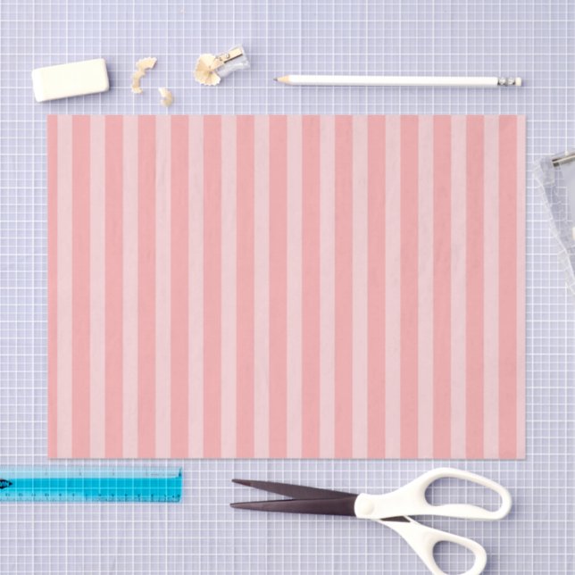 Papel De Seda Girly Pink Stripes Birthday (Arte )