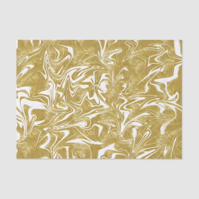 Papel De Seda Giro Elegante Amarelo Dourado e Preto Glam (Frente )