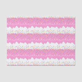 Papel De Seda Glacé de Bolo de Aniversário Rosa