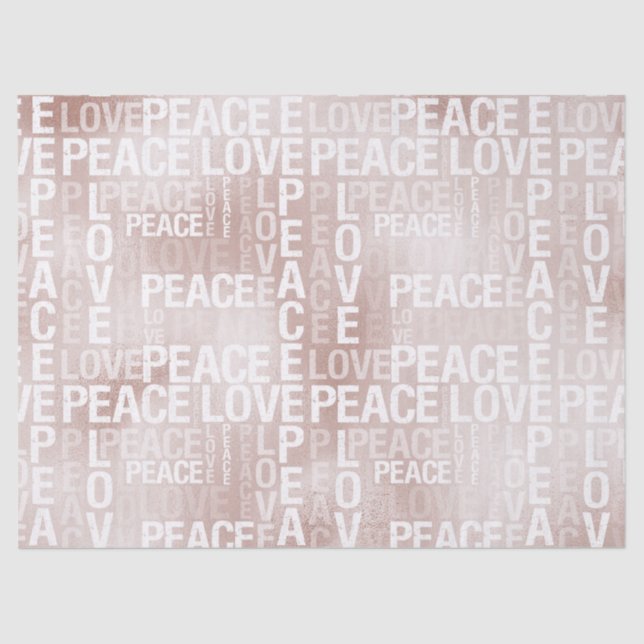Papel De Seda Glam Blush Pink Peace Love (Frente )