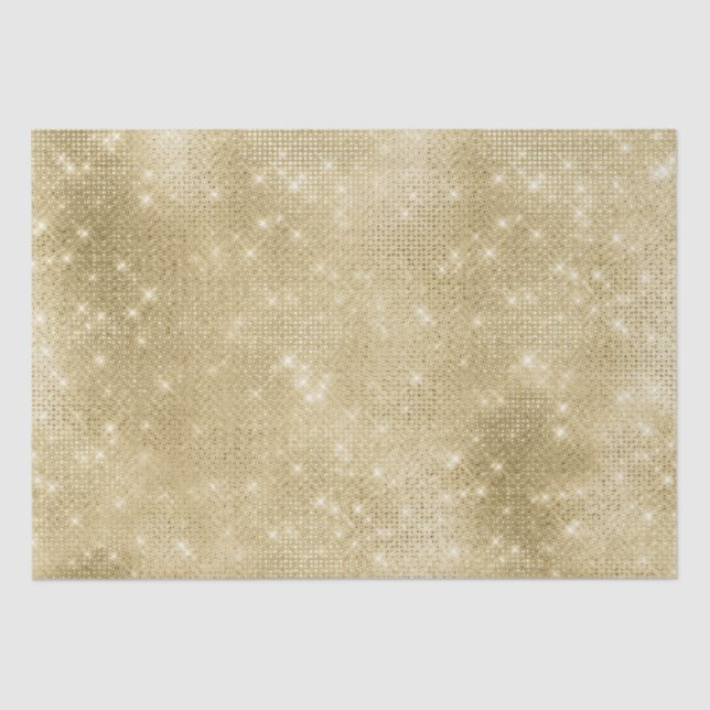 Papel De Seda Glam Champagne Dourada Glitzy Sparkle (Frente )