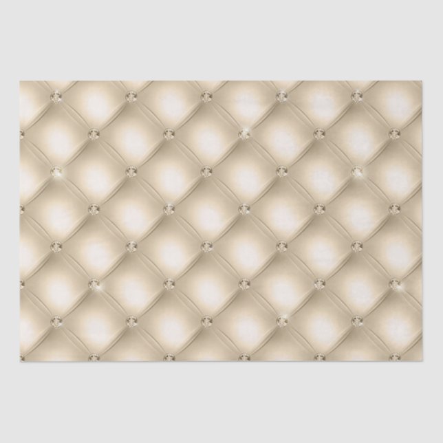 Papel De Seda Glam Champagne Dourado Diamantes Glitzy (Frente )