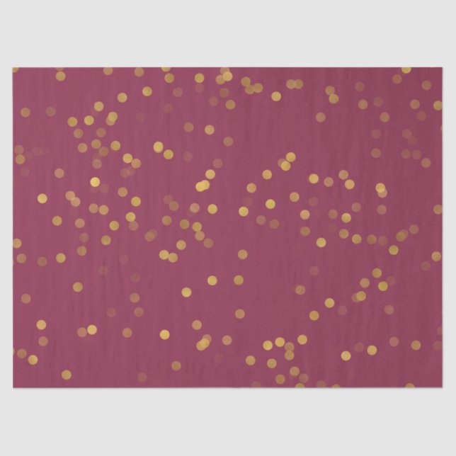 Papel De Seda Glam Confetti Dourado Burgundy (Frente )