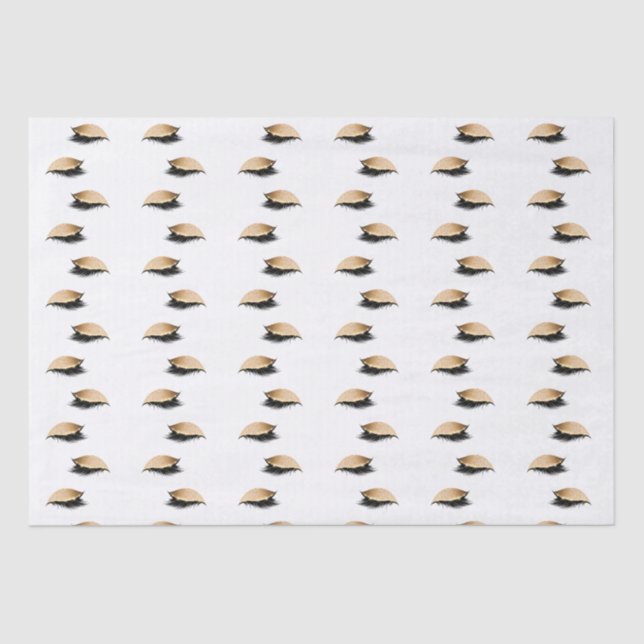 Papel De Seda Glam Dourado Glitter Eyelashes (Frente )