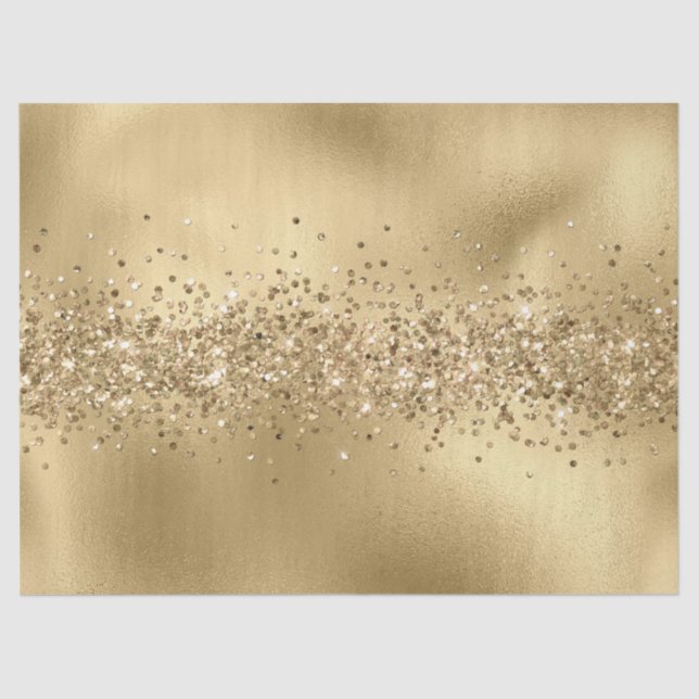 Papel De Seda Glam Dourado Glitzy Sparkle Glitter    (Frente )