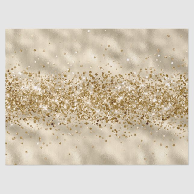 Papel De Seda Glam Girly Dourado Glitzy Glitter Sparkle Confetti (Frente )