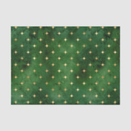 Papel De Seda Glam Green Dourado Stars Natal