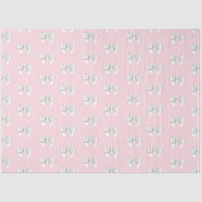 Papel De Seda Glam Pink Aqua Azul Tema Tiffany Arco Branco (Frente )