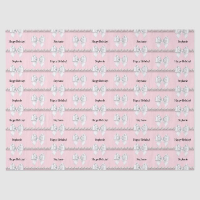 Papel De Seda Glam Pink Tiffany Theme Bougie Happy Birday (Frente )