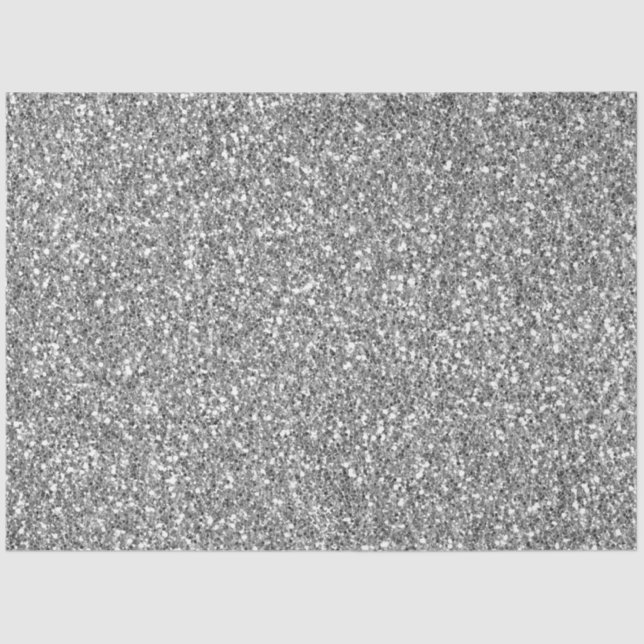 Papel De Seda Glam Silver Faux Glitter (Frente )