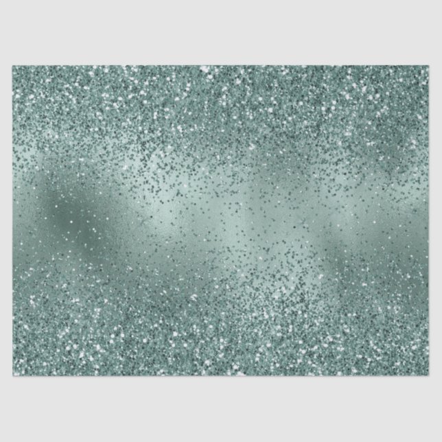 Papel De Seda Glam Teal Aqua Pine Green Glitzy Glitzy (Frente )
