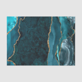 Papel De Seda Glam Teal Green Agate Geode Marble