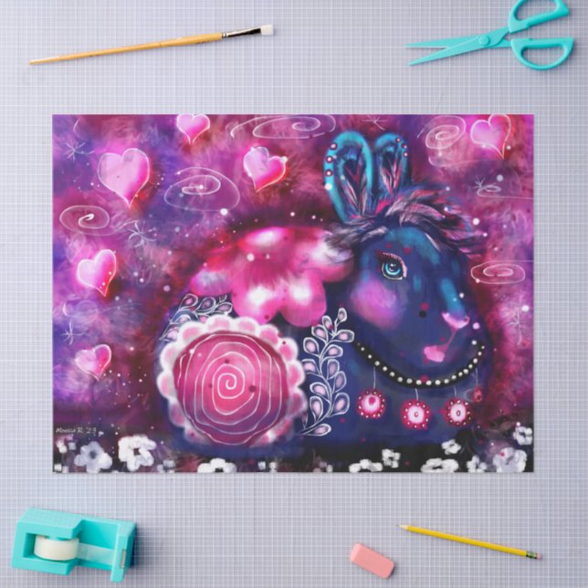 Papel De Seda Glamor Coelho Coelho Whimsical Decoupage (Arte )