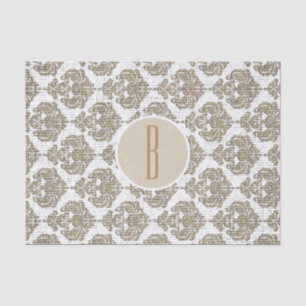 Papel De Seda Glamour Rústico Damask Real Burel Chic Moderno