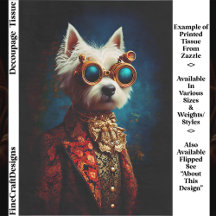 Glamouroso Cachorro Westie Steampunk EZ6R Decoupag