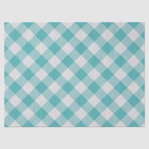 Papel De Seda Glassic Teal Gingham Verifica Padrão Geométrico