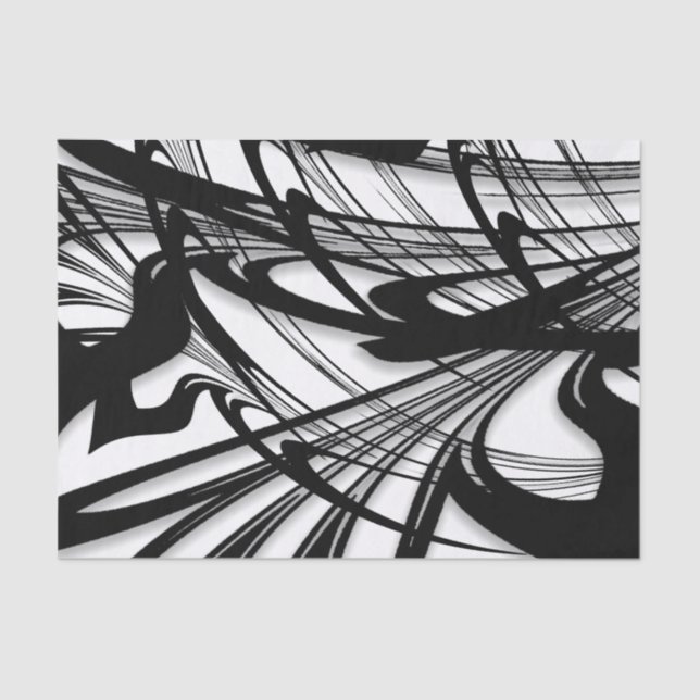 Papel De Seda Glen Fern Preto e Branco (Frente )