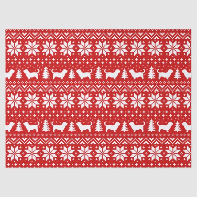 Papel De Seda Glen of Imaal Terriers Natal Patterno Red (Frente )